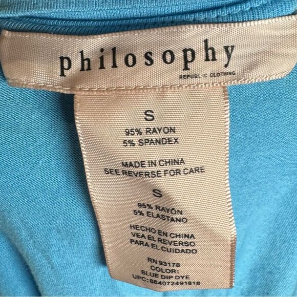 Anthropologie Philosophy blue color dip dye tunic top size small - Picture 6 of 6